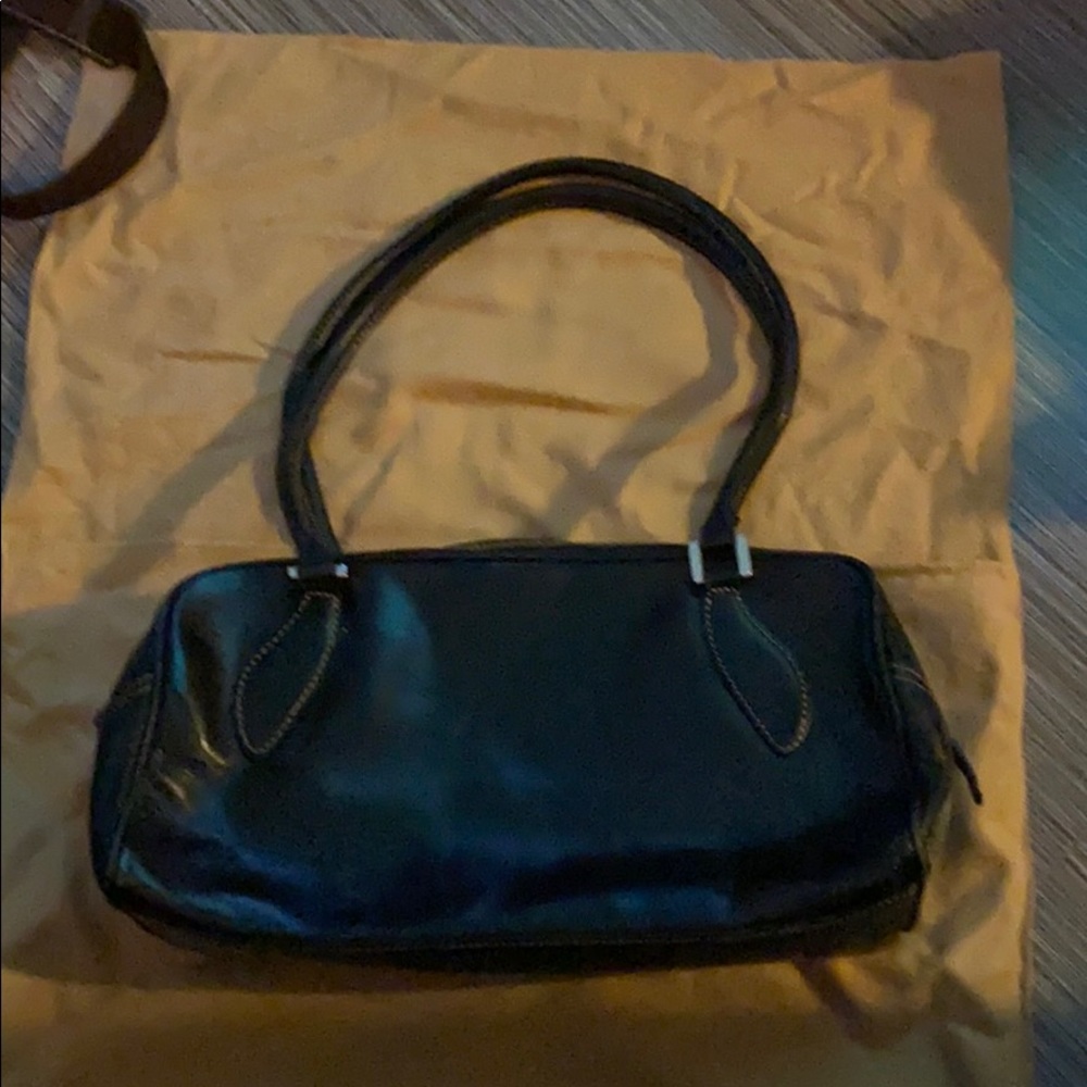 Black leather bag. Good condition.